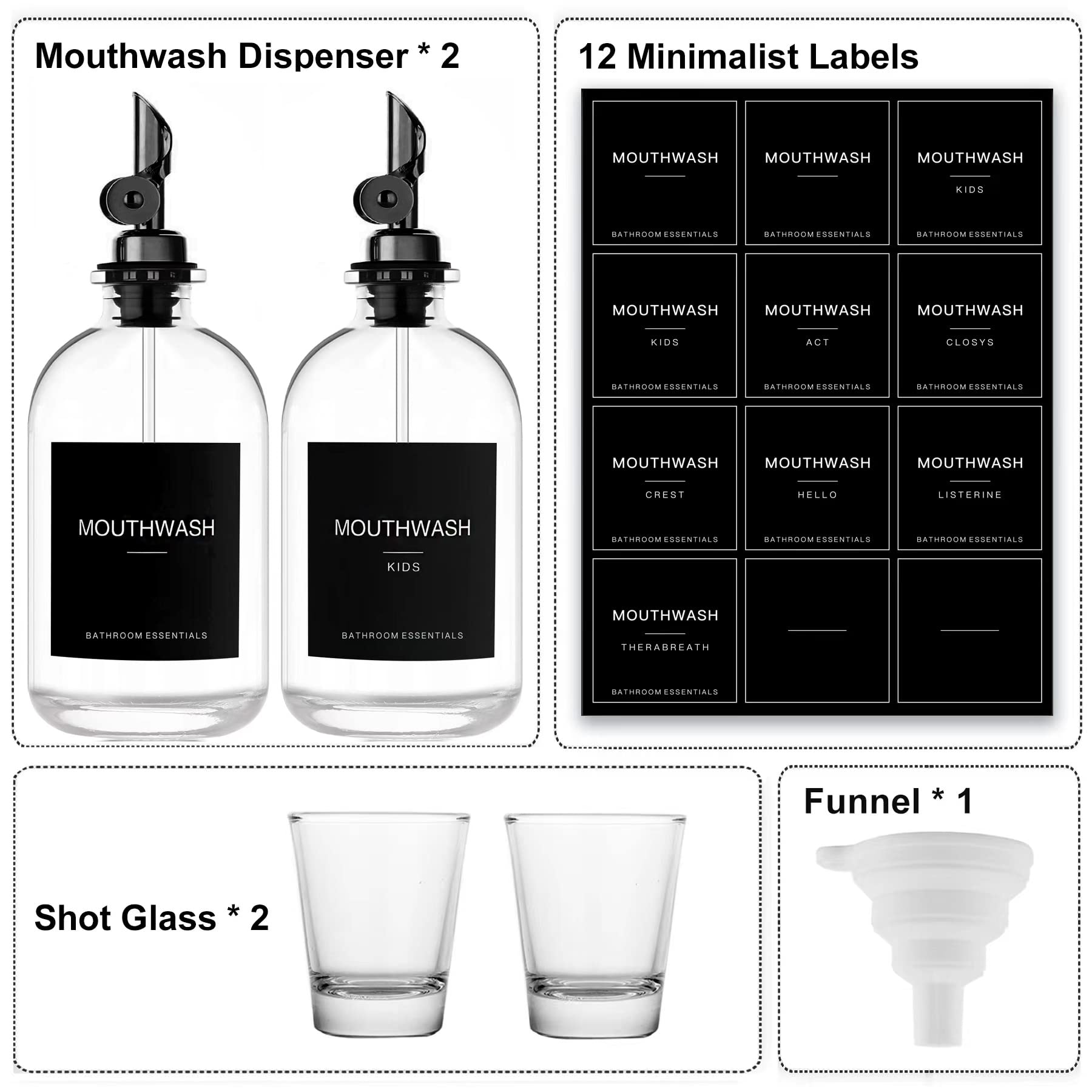 12 minimalist mouthwash labels for organization