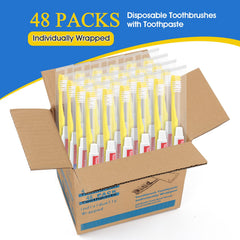 Individually wrapped Homvle toothbrushes with toothpaste for travel