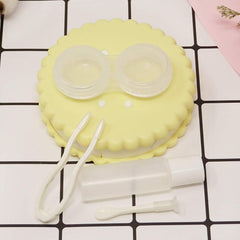 Open cookie shaped case showing mirror - yellow