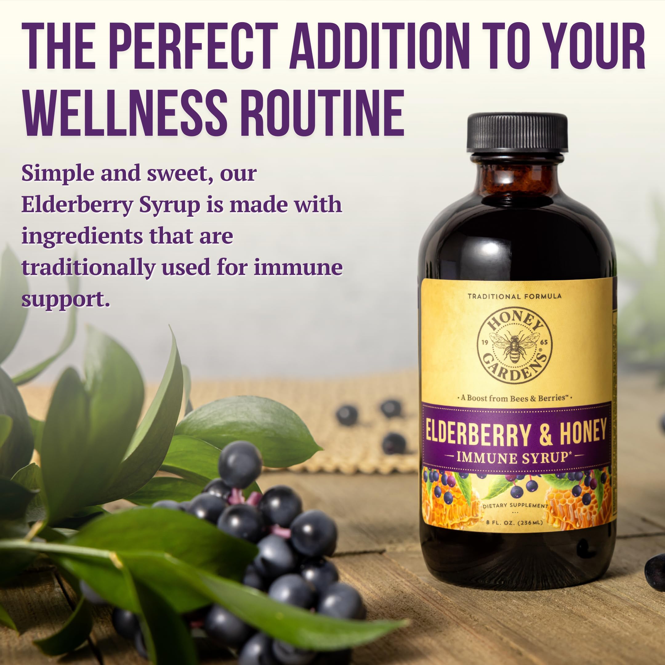 Key ingredients: elderberry, honey, propolis, echinacea, and ACV