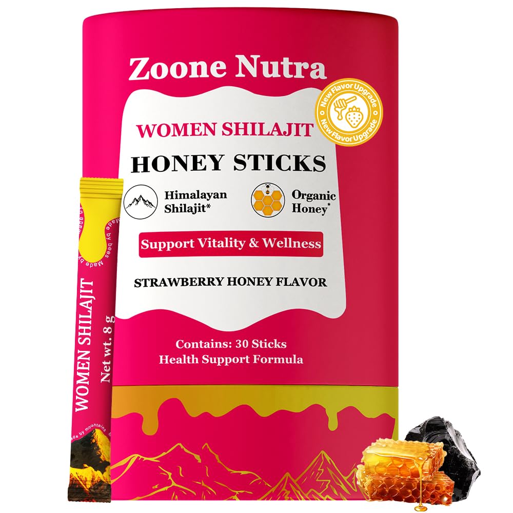 Box of Honey Sticks Shilajit for Women Strawberry Flavor
