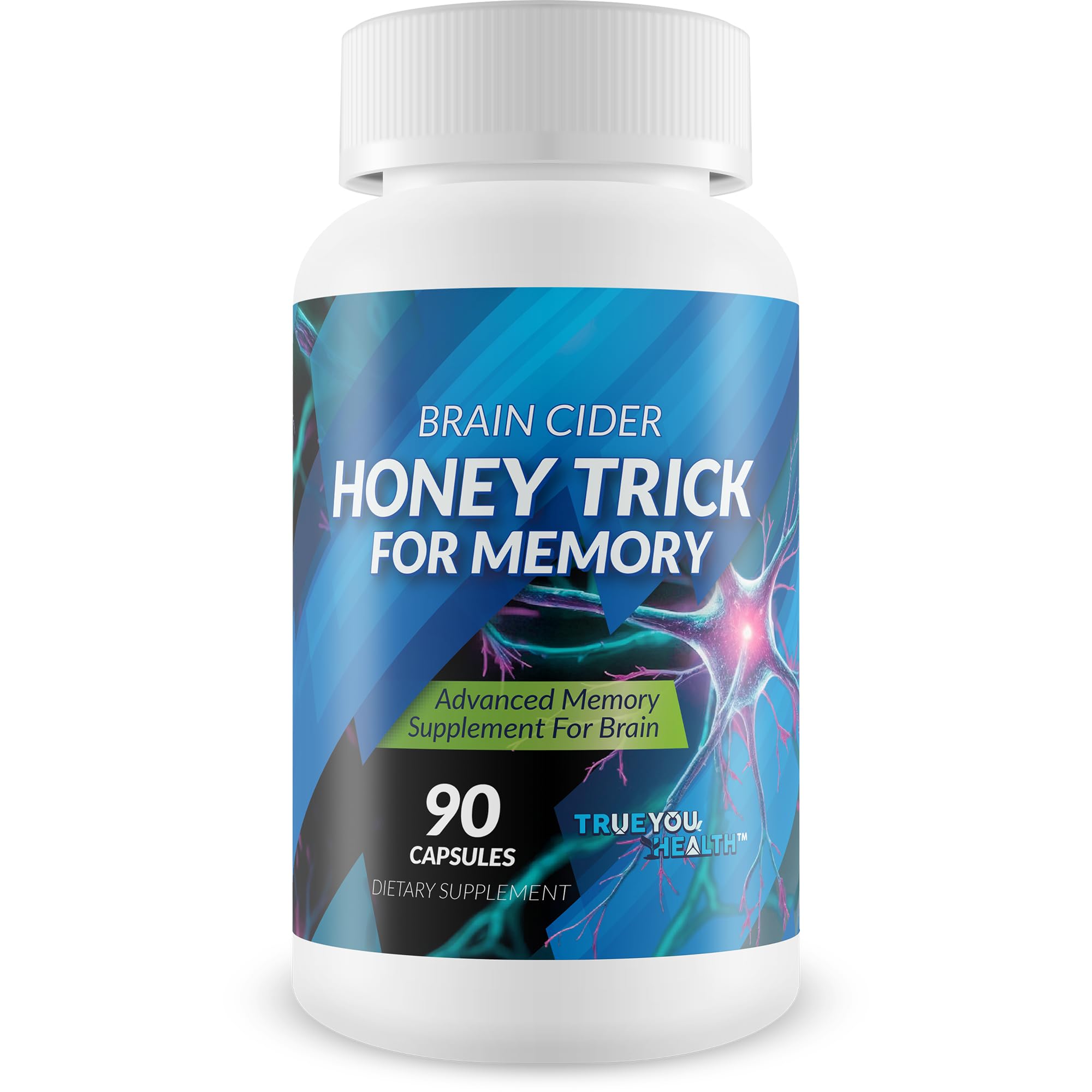 Bottle of Honey Trick for Memory with Lion's Mane and Ginkgo imagery