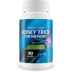Bottle of Honey Trick for Memory with Lion's Mane and Ginkgo imagery