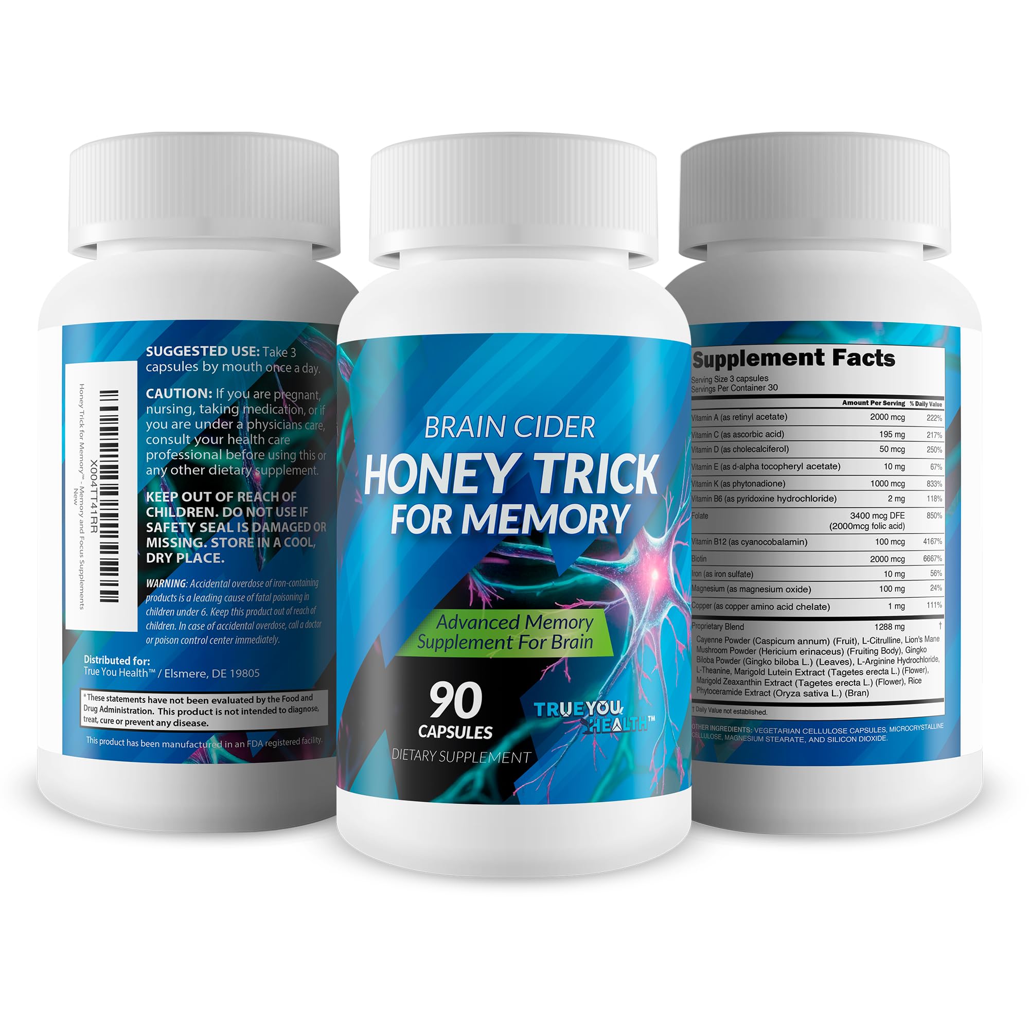 Person focusing while studying with Honey Trick for Memory