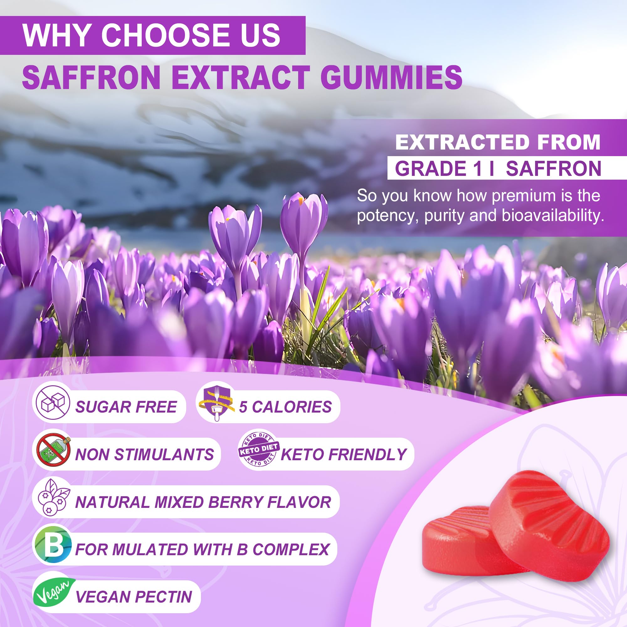 Honey and vitamin B complex gummies close-up