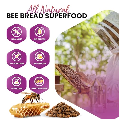Bee Bread capsules next to raw bee bread pieces
