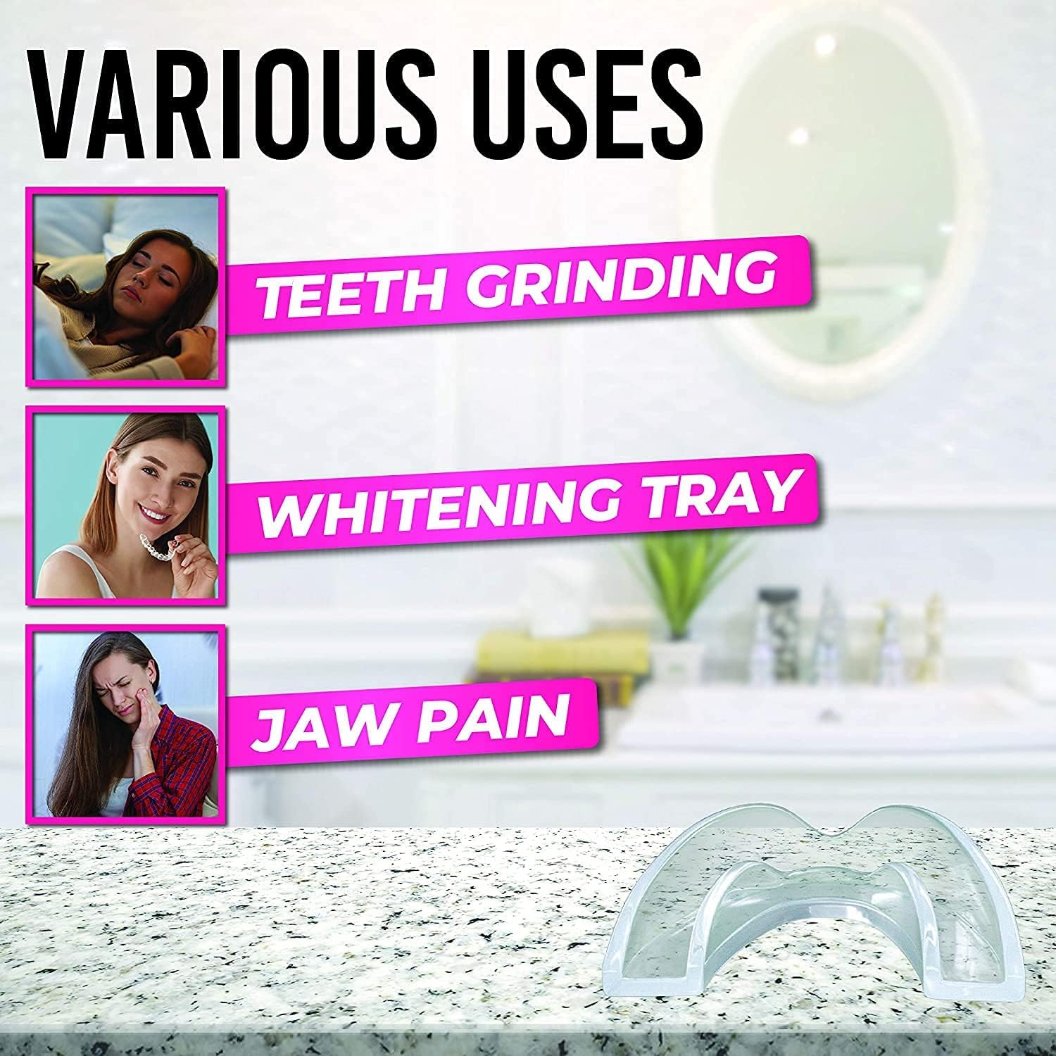 BPA-free materials with whitening and cleaning tray capability