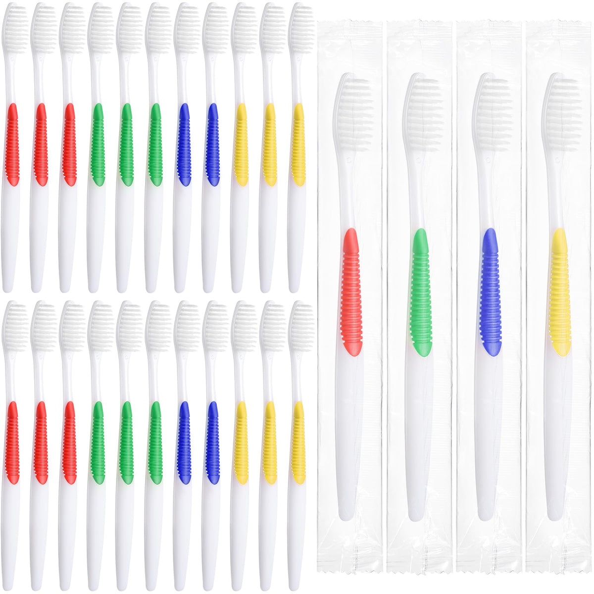 Honeydak 200-pack disposable toothbrushes in four colors