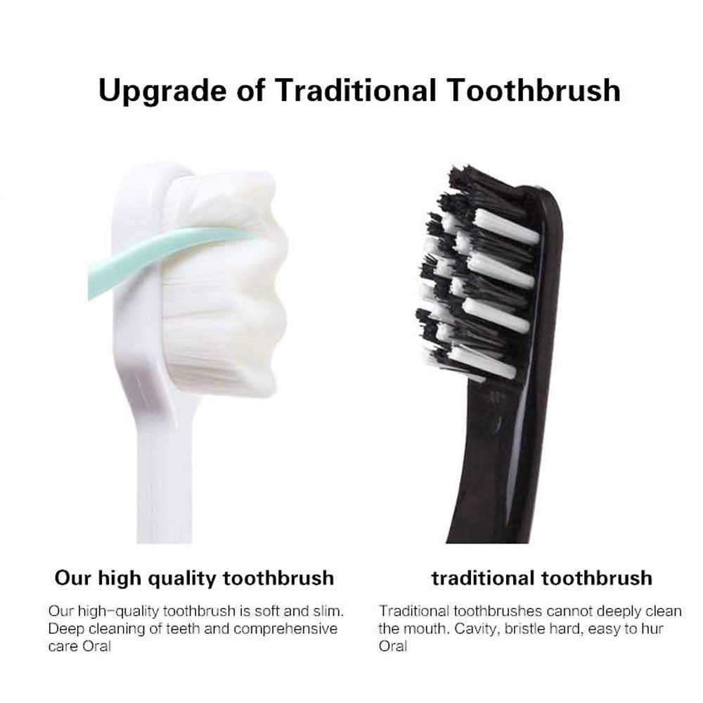Fine-tip bristles massaging gums