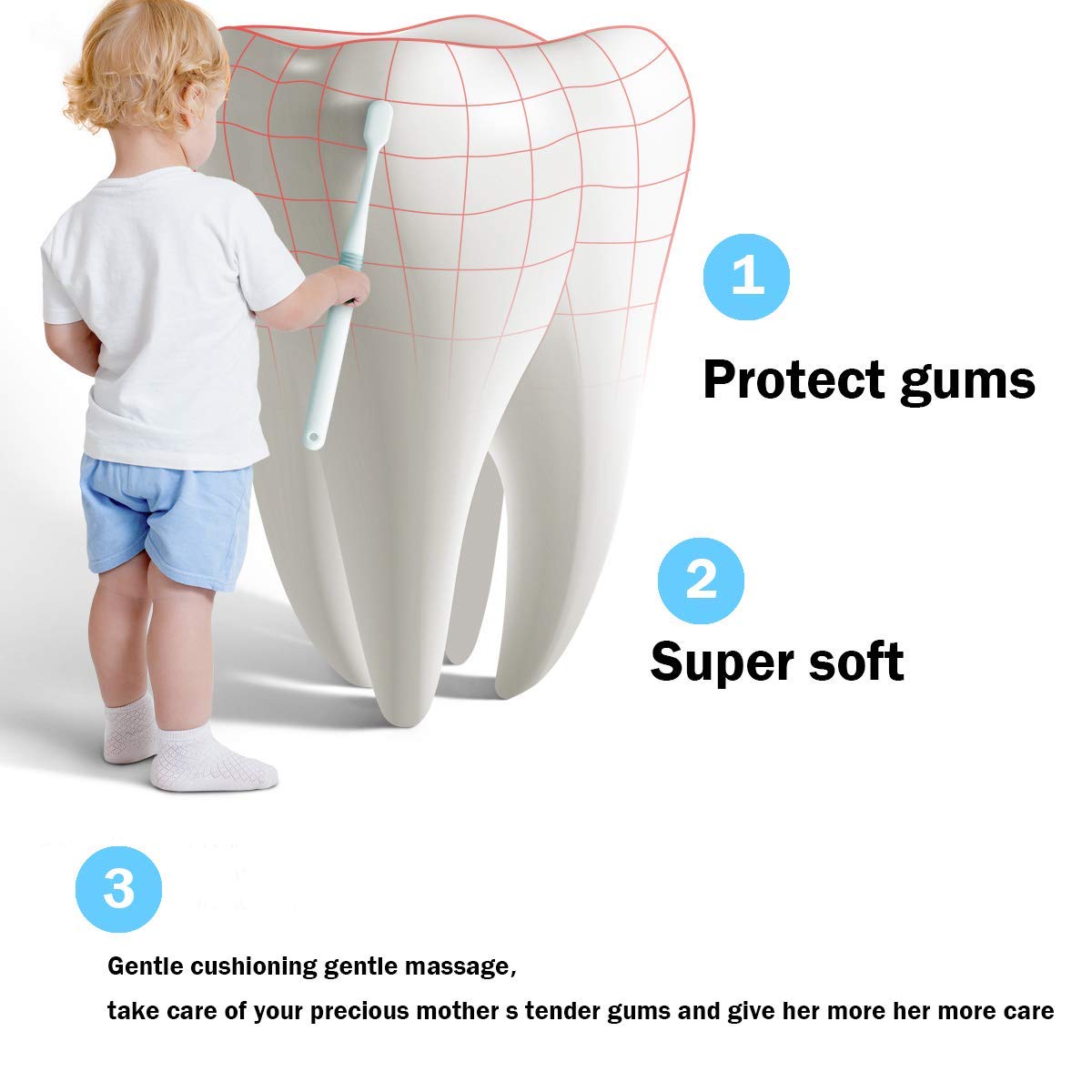 Toothbrush designed for sensitive teeth and gums
