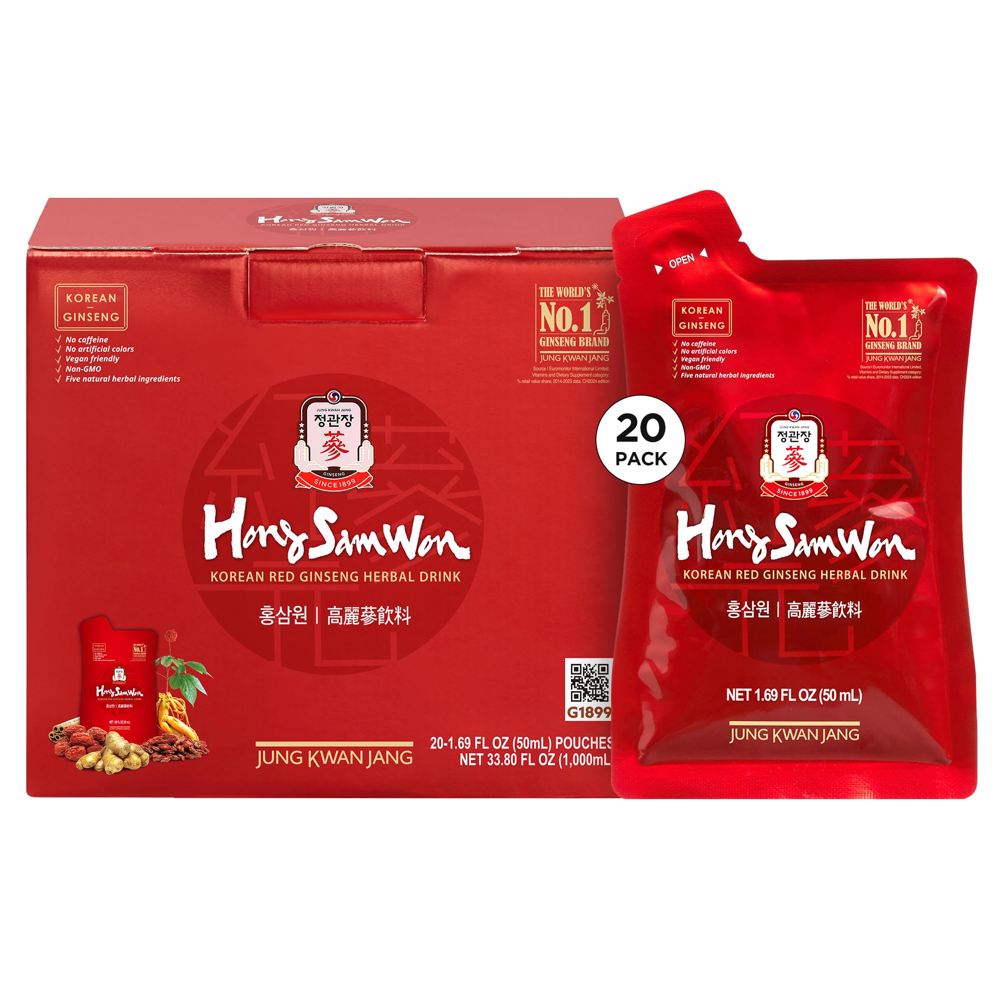 HongSamWon Korean Red Ginseng Drink bottle front view