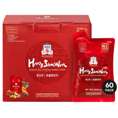 HongSamWon Korean Red Ginseng Tea front packshot with 60 pouches