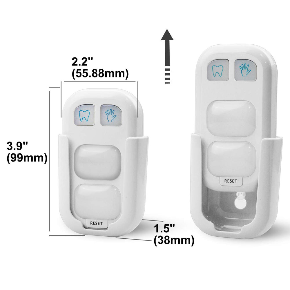 LED indicators showing green activity light and red finish light