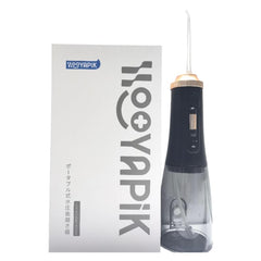 Hooyapik 300ML Water Flosser in Black and Gold with 4 Interchangeable Nozzle Tips