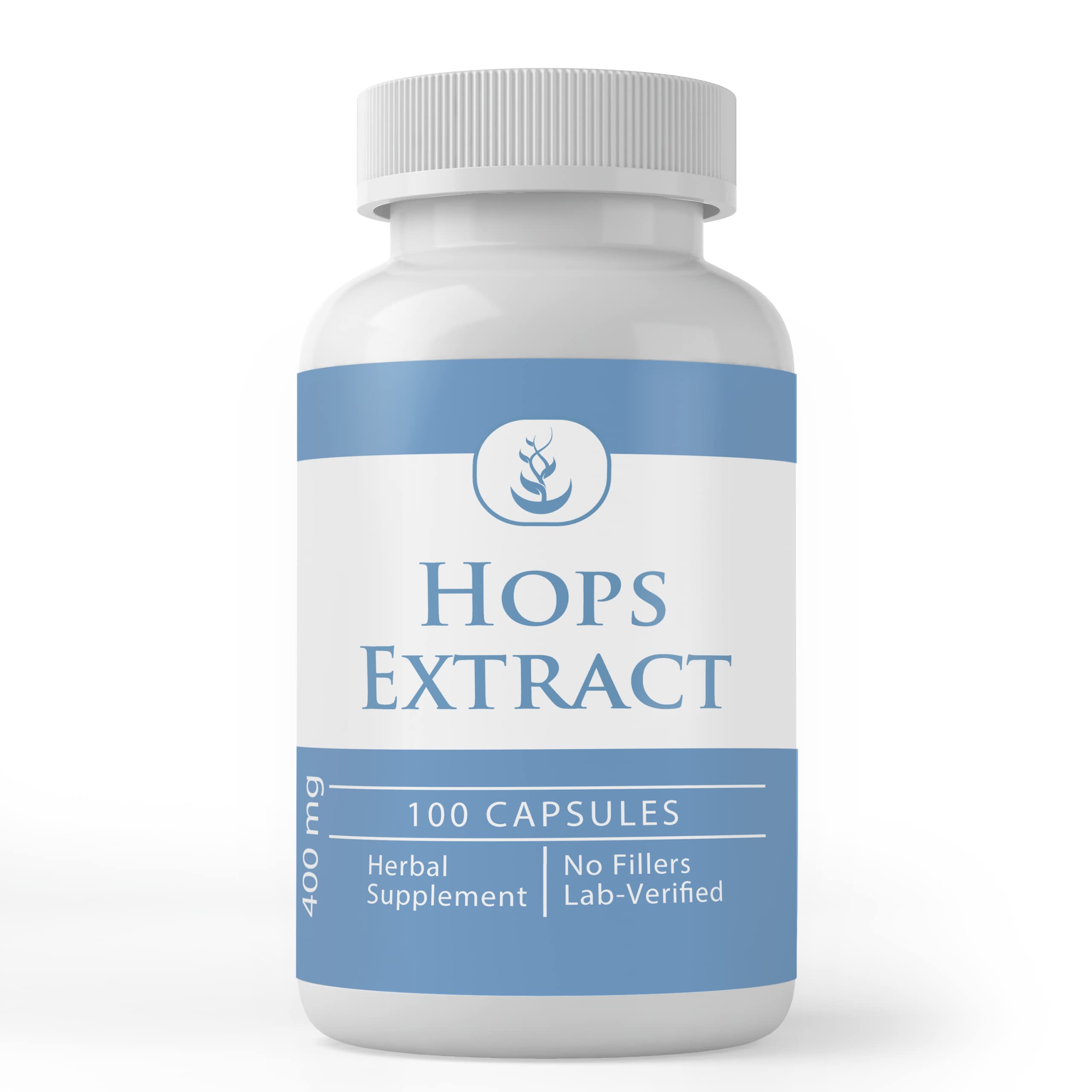 Hops extract capsules bottle close-up