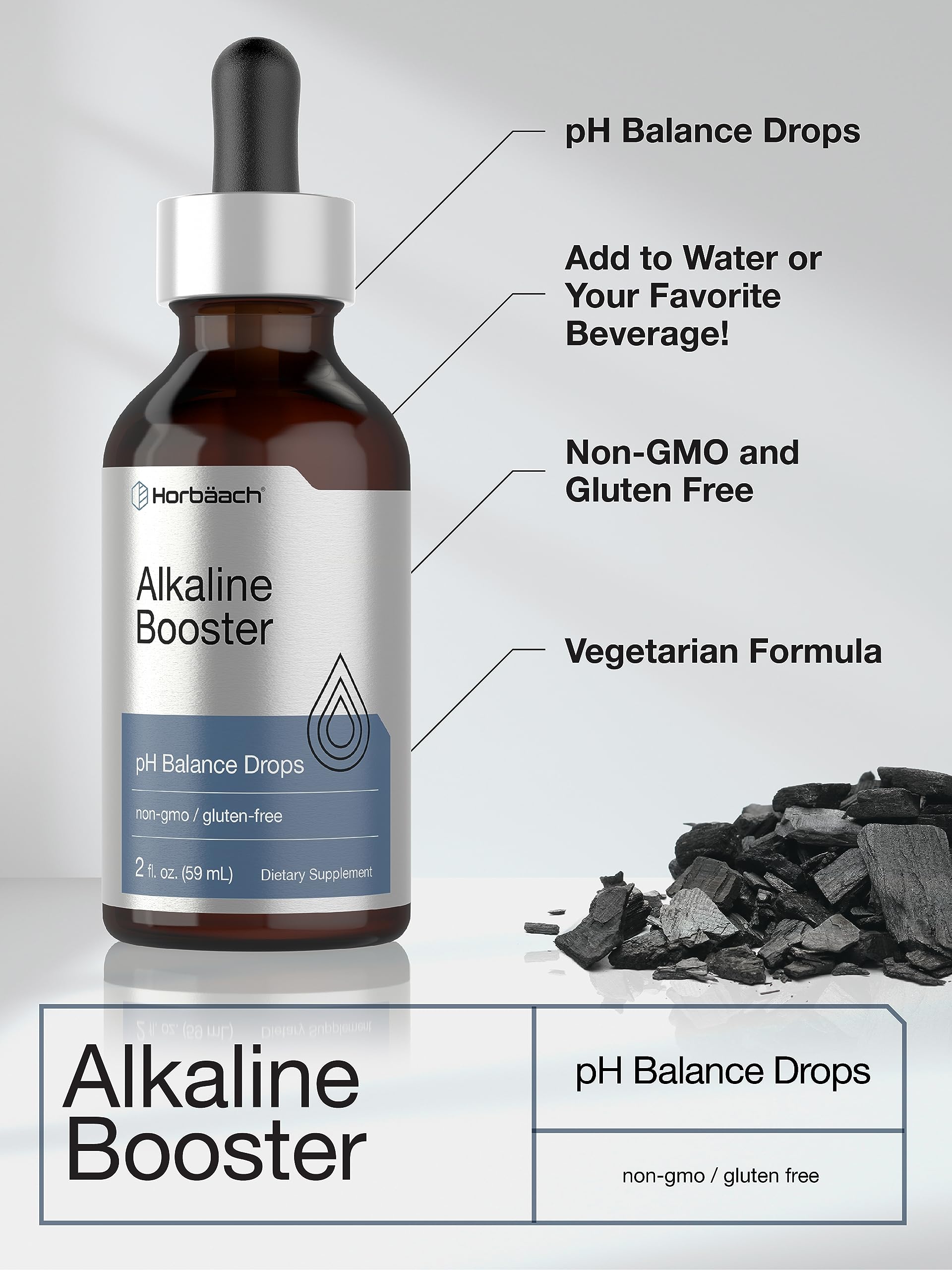 Ingredients visualization for Horbaach Alkaline Water Drops