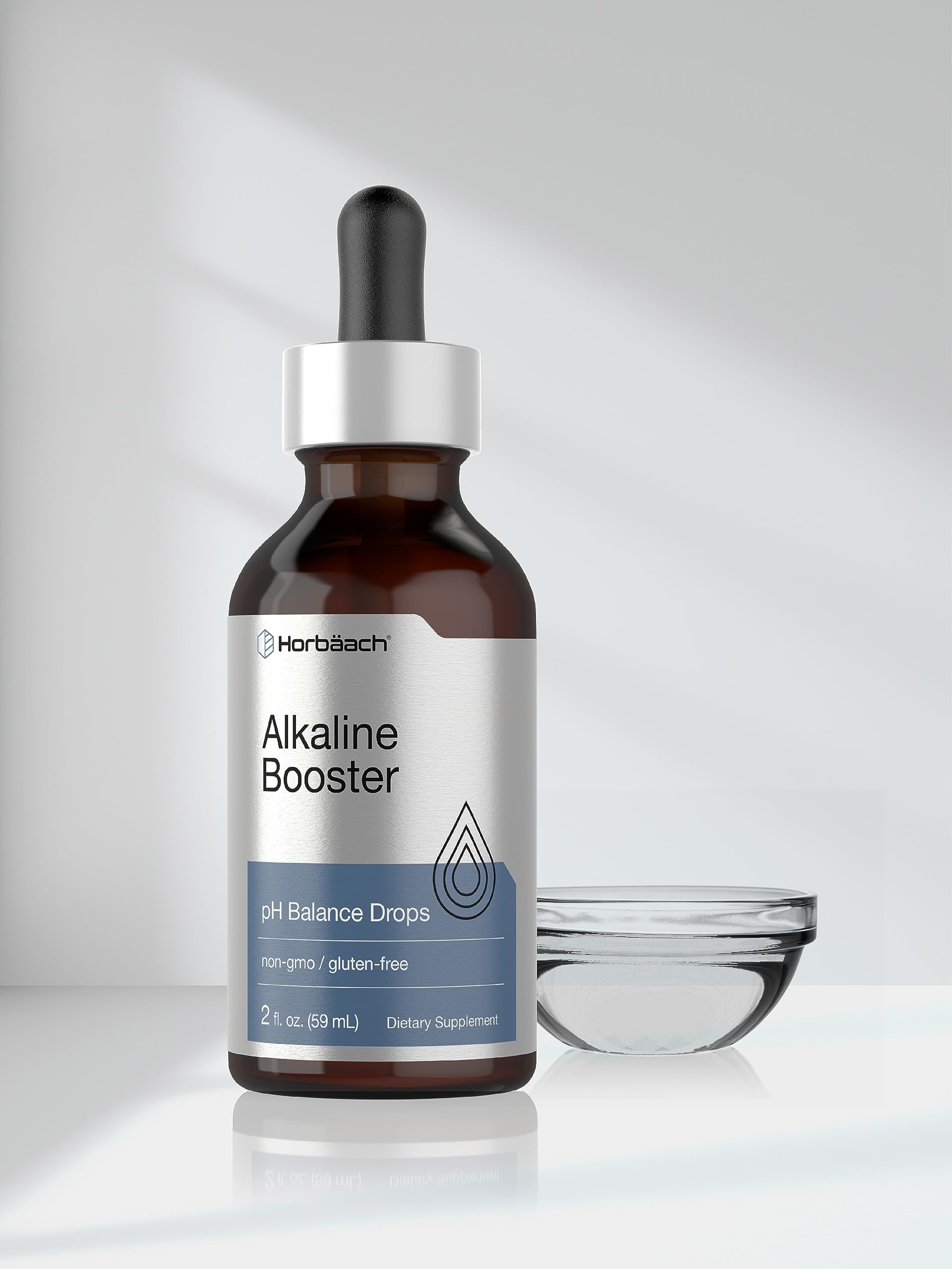 Box and bottle packaging of Horbaach Alkaline Water Drops