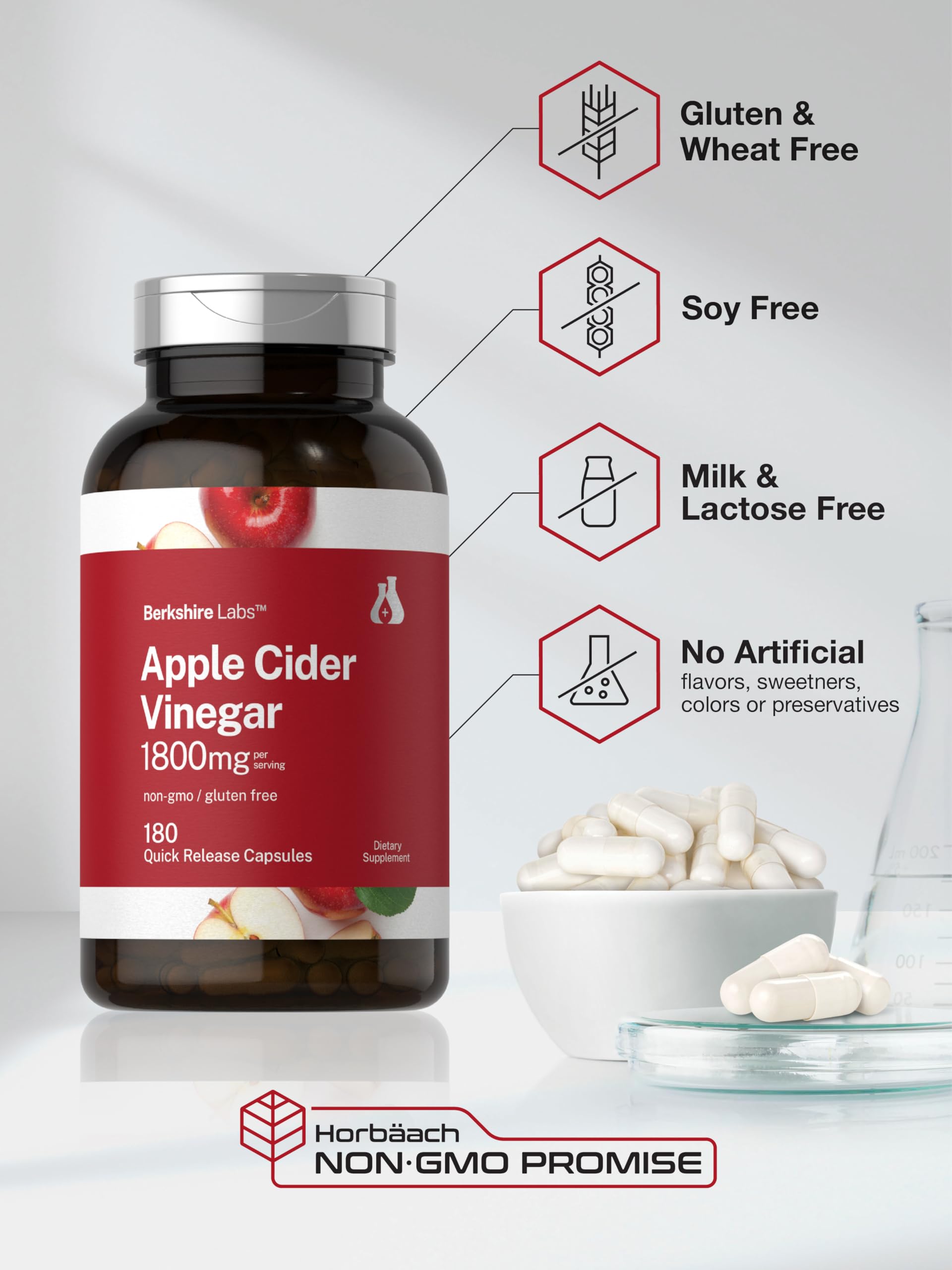 Horbaach Apple Cider Vinegar Capsules lab-tested seal reassures quality
