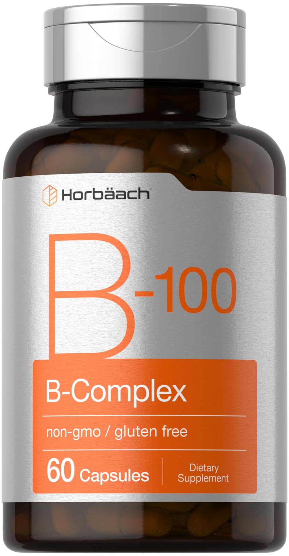 Horbäach B-100 Complex Vitamin bottle and label