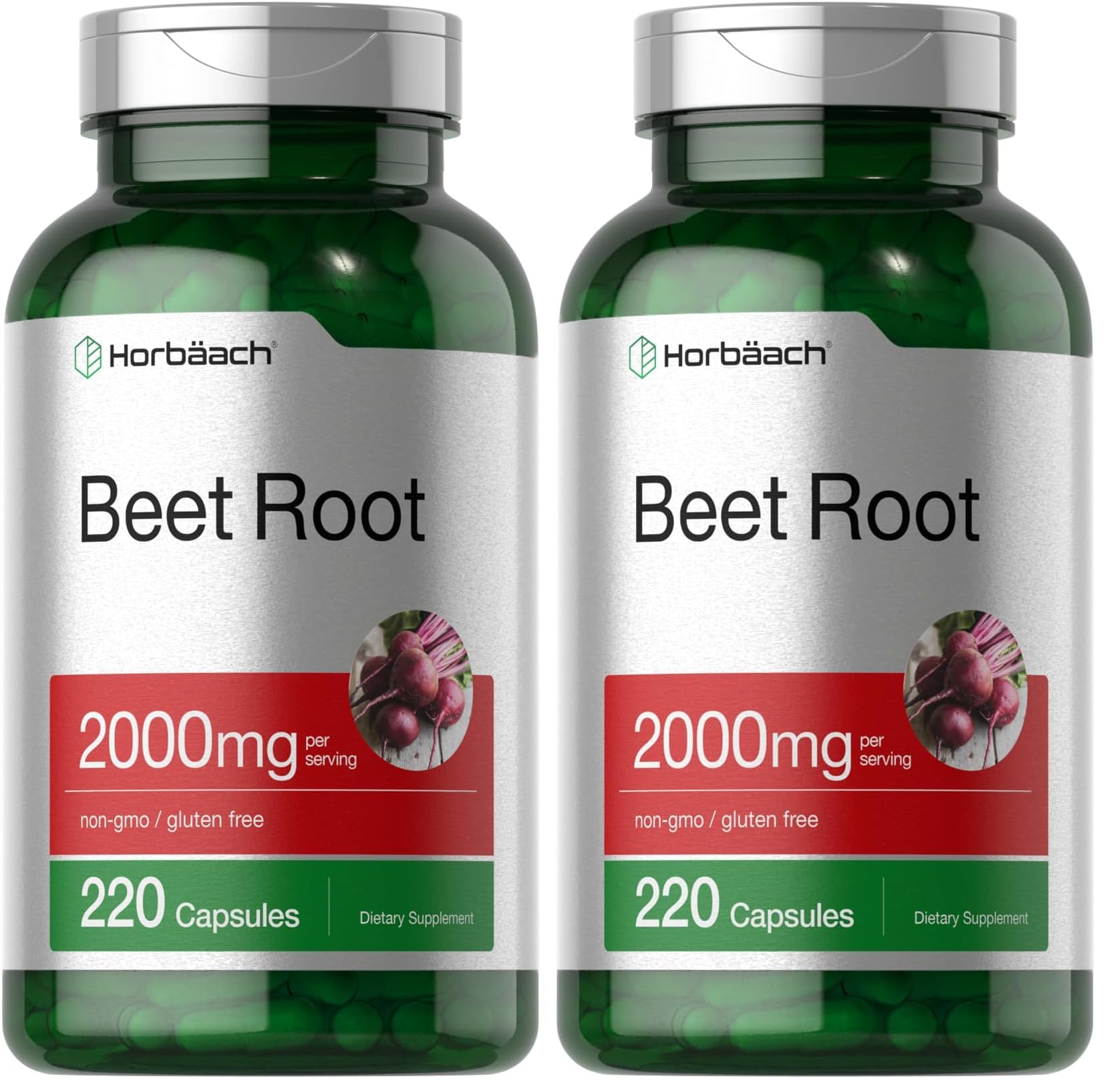 Bottle of Horbäach Beet Root Powder Capsules