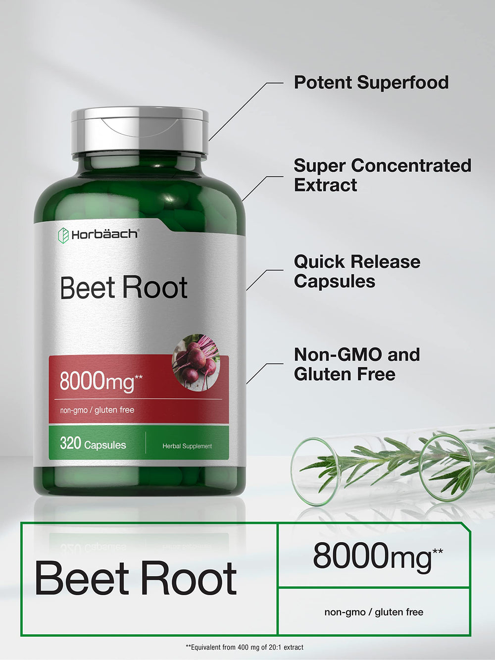 Capsules spilling out of bottle showing high-potency Beet Root