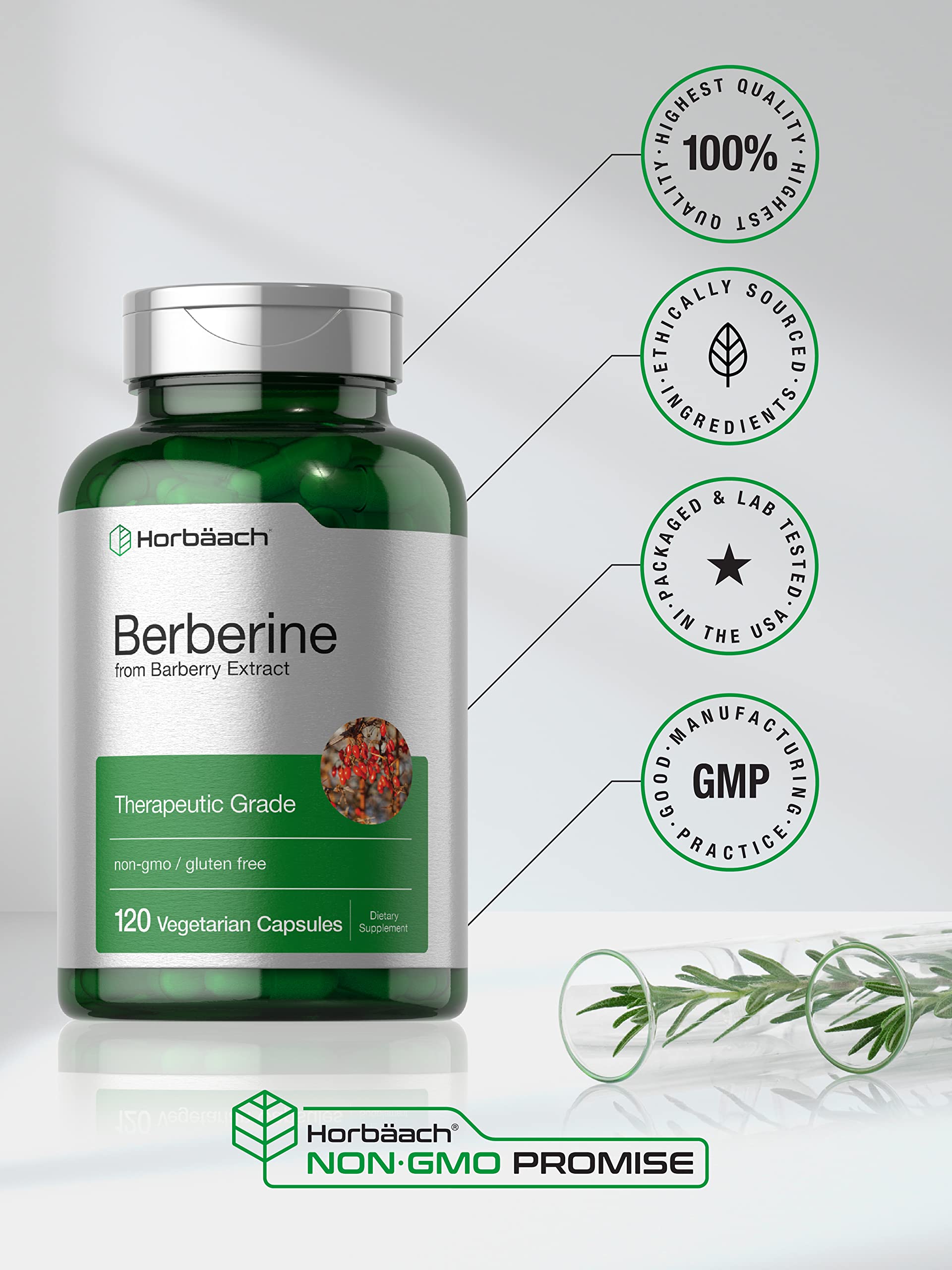 Therapeutic-grade Berberine HCL capsules