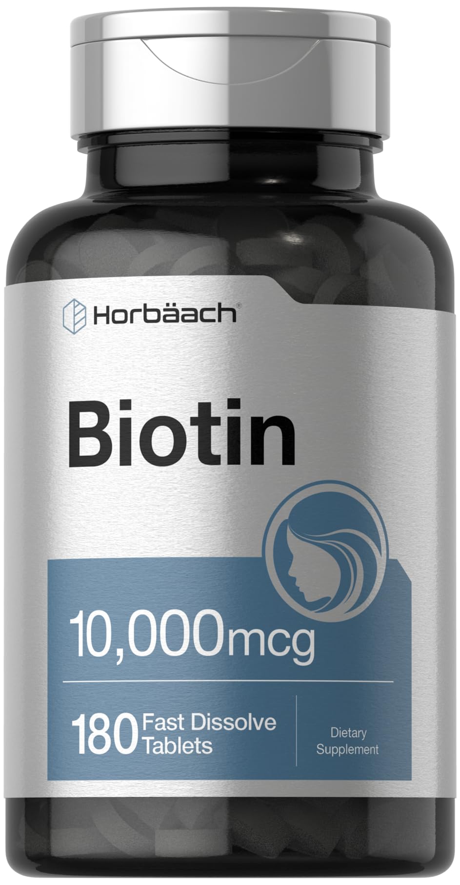 Horbäach Biotin 10000mcg fast-dissolve tablets bottle