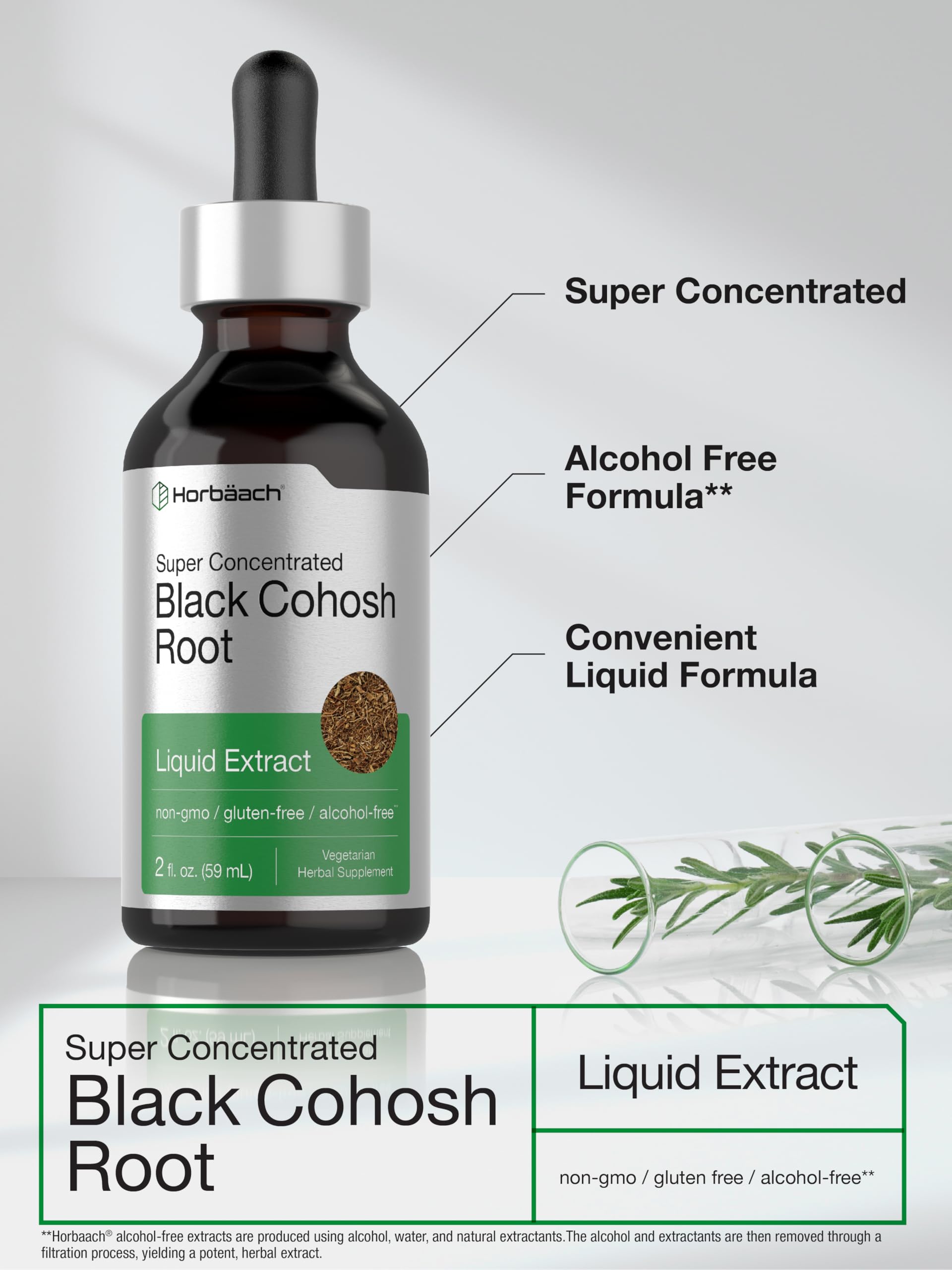 Ingredients panel for Horbäach Black Cohosh Root Tincture