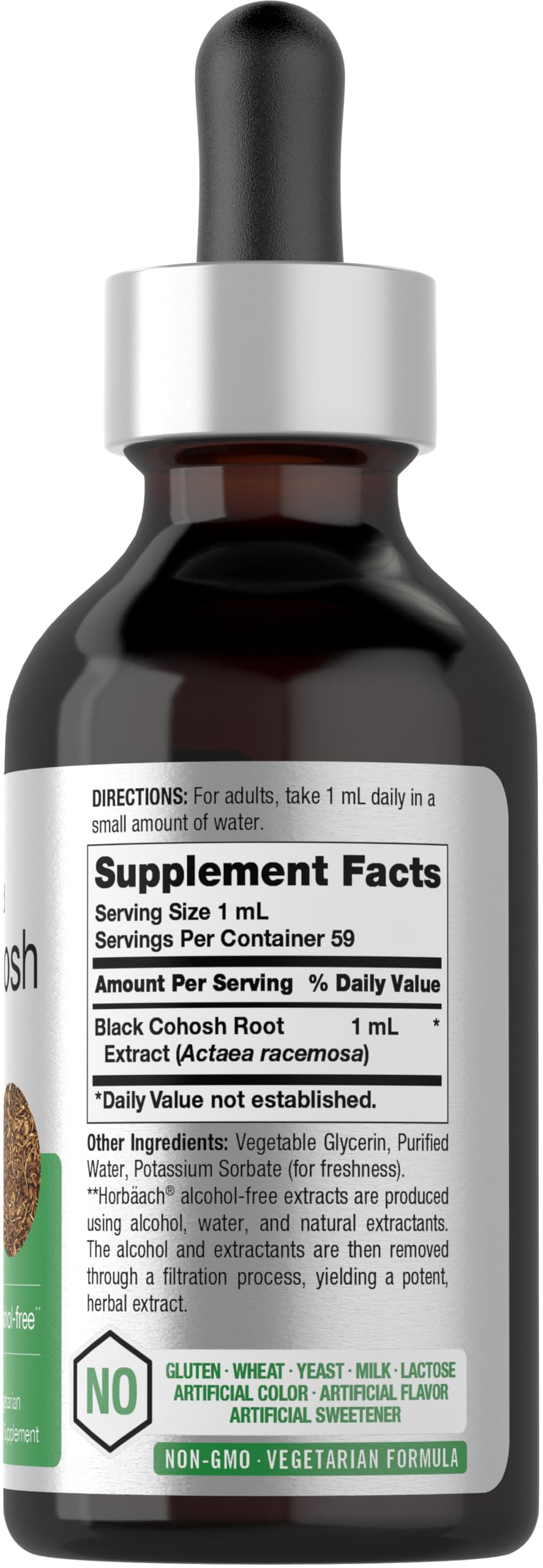 Horbäach Black Cohosh Root Tincture 2 oz label