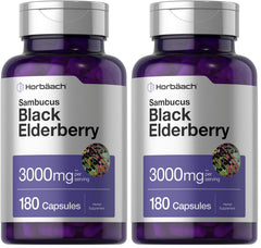 Main product image: Horbaach Black Elderberry 3000mg capsules bottle