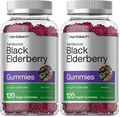 Bottle of Horbaach Black Elderberry Gummies 120-count in pack 2