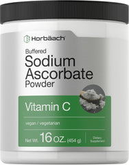 Horbäach Buffered Sodium Ascorbate Vitamin C Powder bottle 16 oz