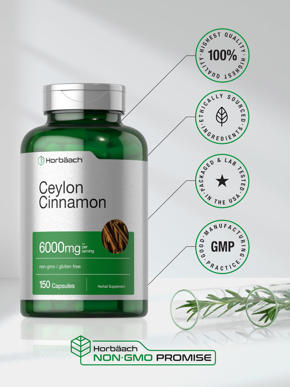 High potency 6000 mg per serving cinnamon capsules