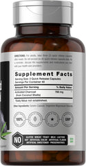 Horbäach Charcoal Pills bottle back with supplement facts