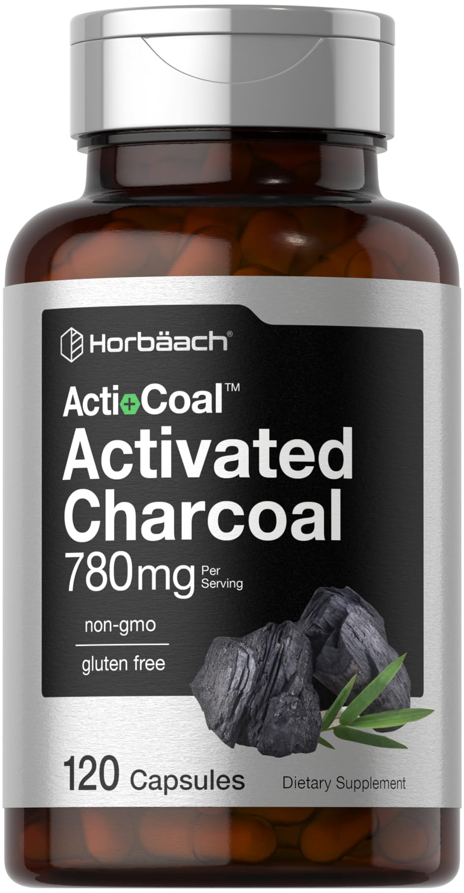 Horbäach Charcoal Pills bottle front view