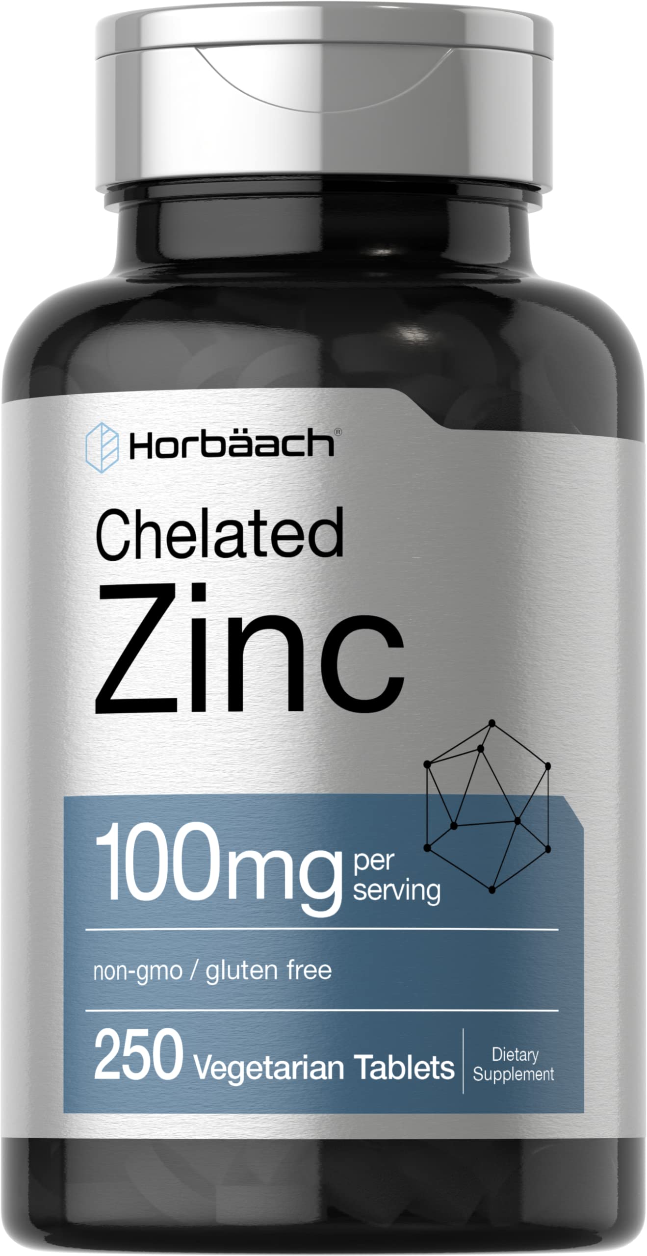 Horbäach Chelated Zinc 100 mg bottle label