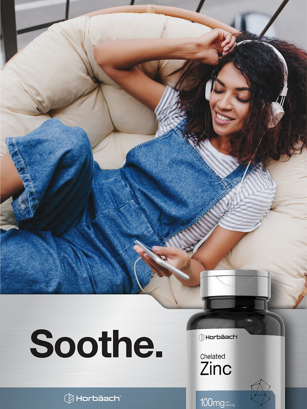 Gluten-free and allergen-free indicators on Horbaach zinc bottle