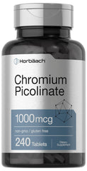 Front view of Horbaach Chromium Picolinate 1000mcg bottle