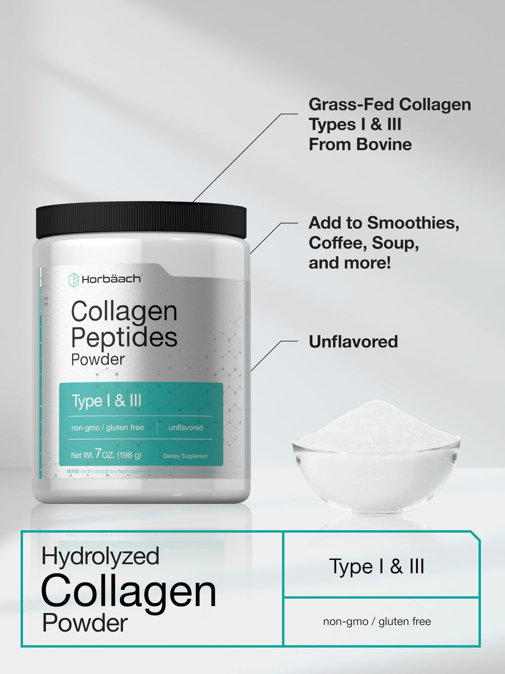 Mixing Horbaach collagen peptides powder with a beverage