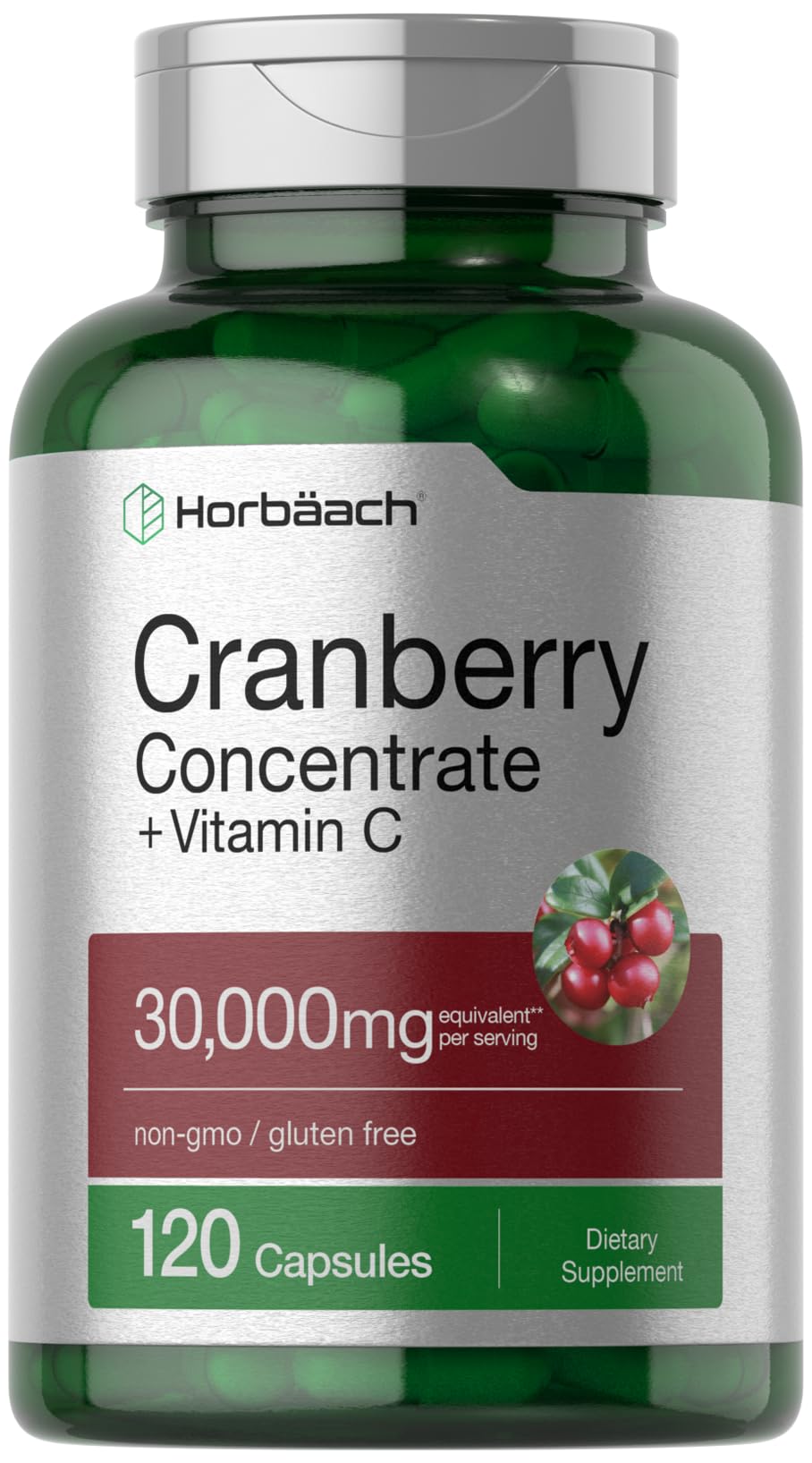 Horbäach Cranberry Concentrate Extract Pills bottle front
