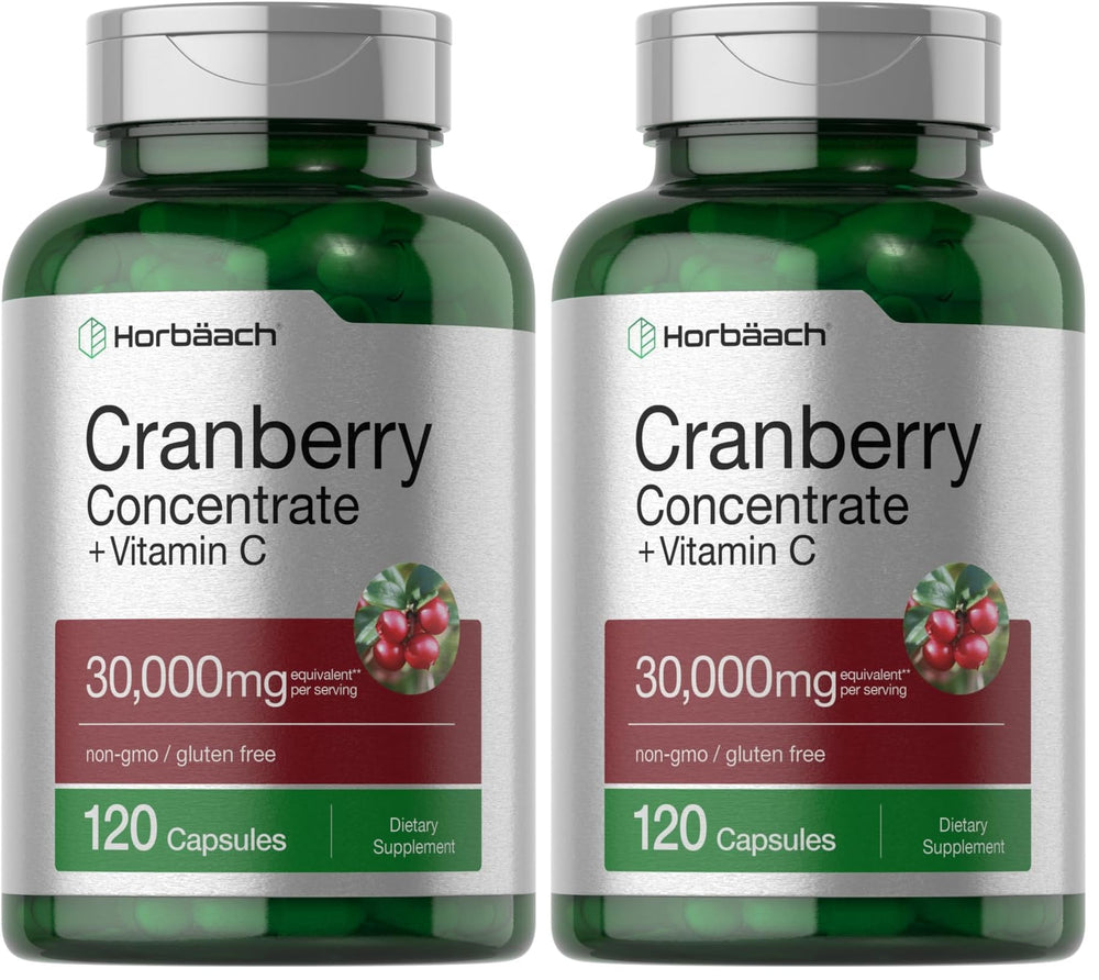 Horbäach Cranberry Concentrate pills bottle – 120 capsules, pack of 2