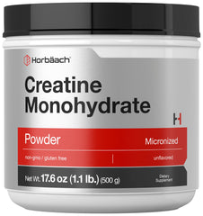Horbäach Creatine Monohydrate Powder jar front view