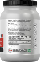 Back label with supplement facts on Horbäach Creatine Monohydrate Powder