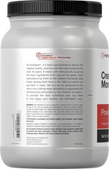 Label showing supplement details for Horbäach Creatine Monohydrate Powder