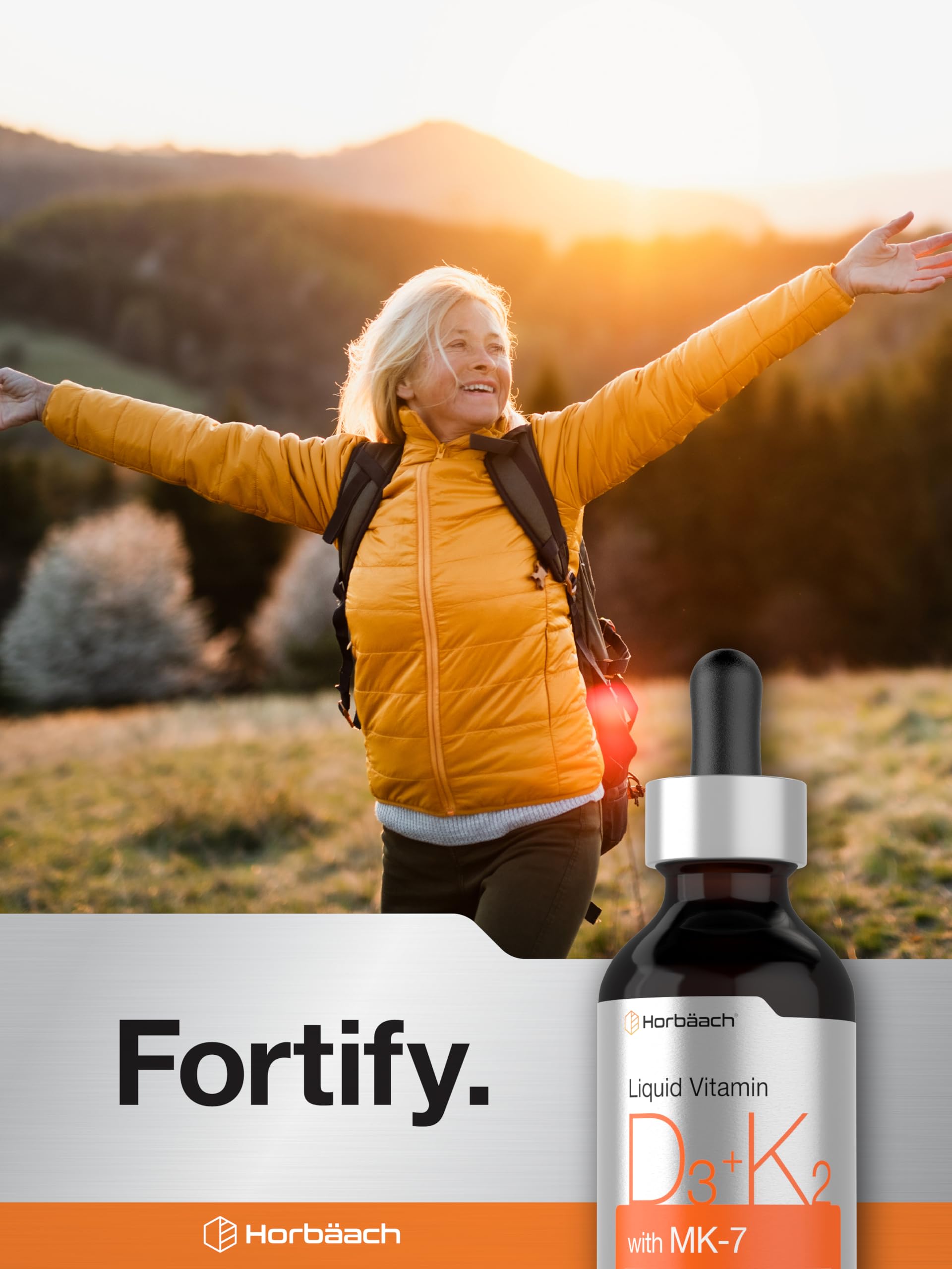 Dropper dispensing Vitamin D3 and K2 liquid