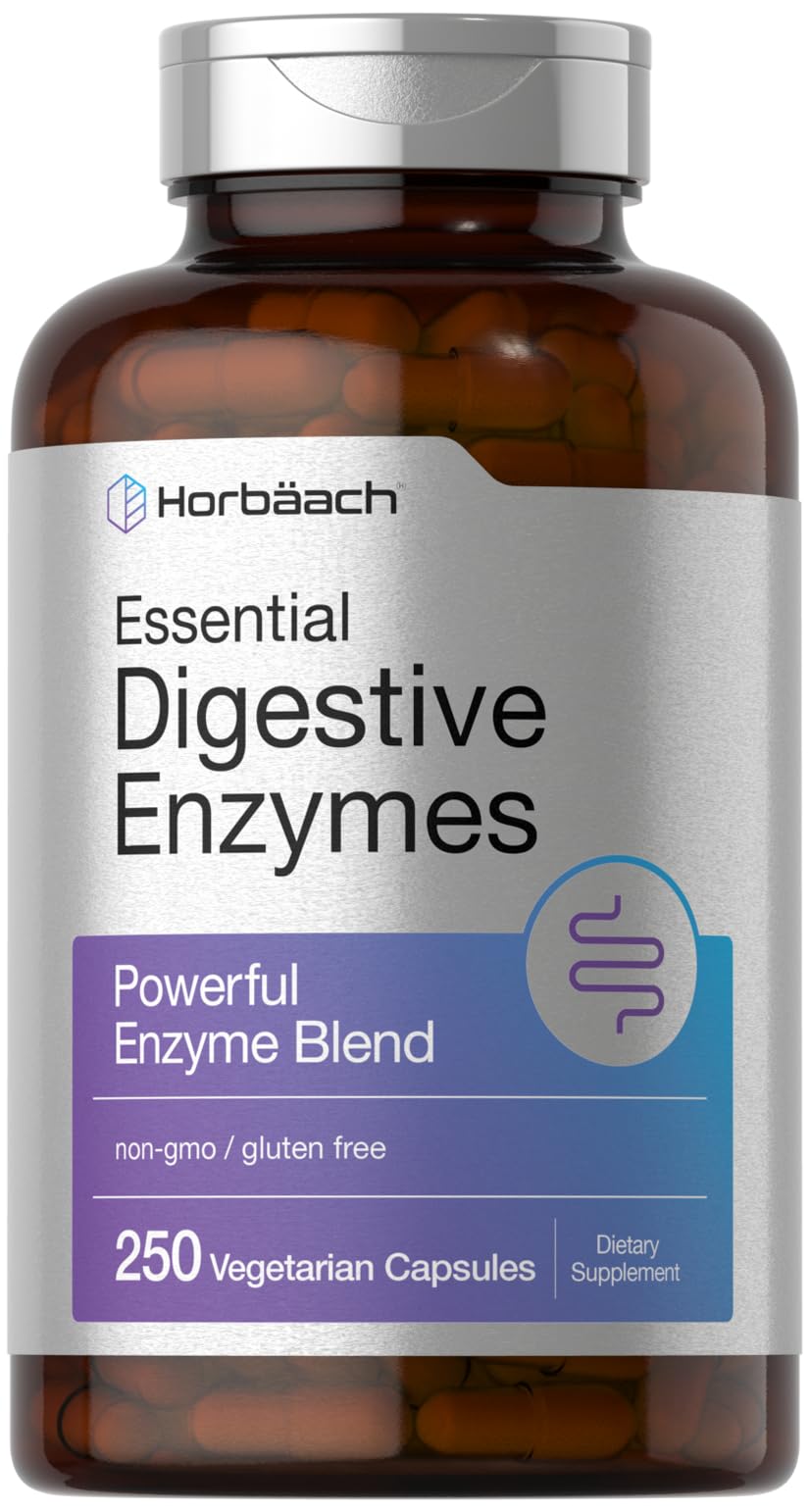 Horbäach Essential Digestive Enzymes bottle — 250 capsules