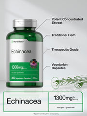 Close-up of Echinacea extract capsules label