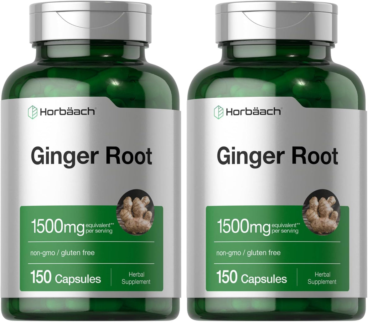 Horbäach Ginger Root Capsules bottle front view