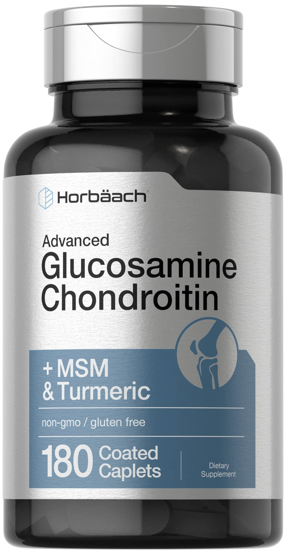 Horbäach Glucosamine Chondroitin MSM Turmeric bottle label