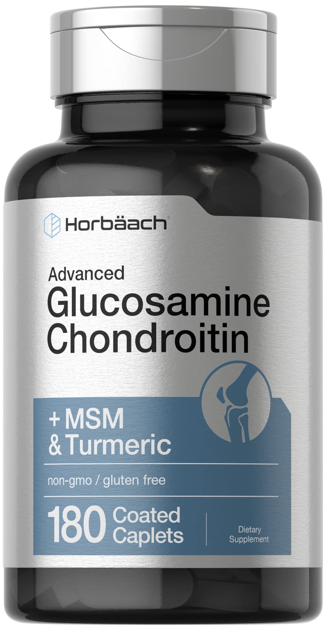 Horbäach Glucosamine Chondroitin MSM Turmeric bottle label